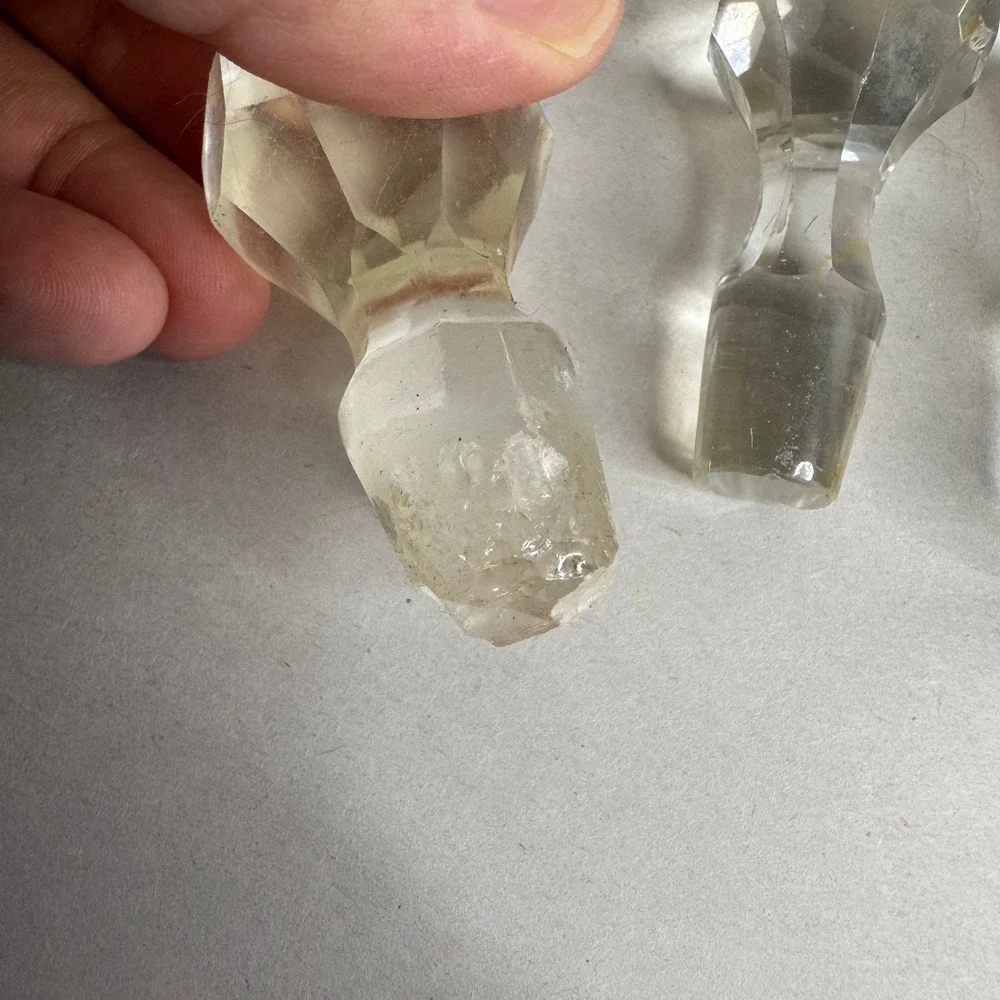 Vintage Clear Cut Glass Decanter Stoppers Lot of 5 Replacement Parts Mixed Style